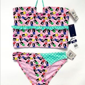 Girls Bathing Suit Tankini Bikini size 14 NWT